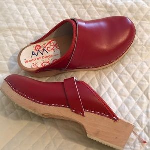 Lightly Worn Red Clogs